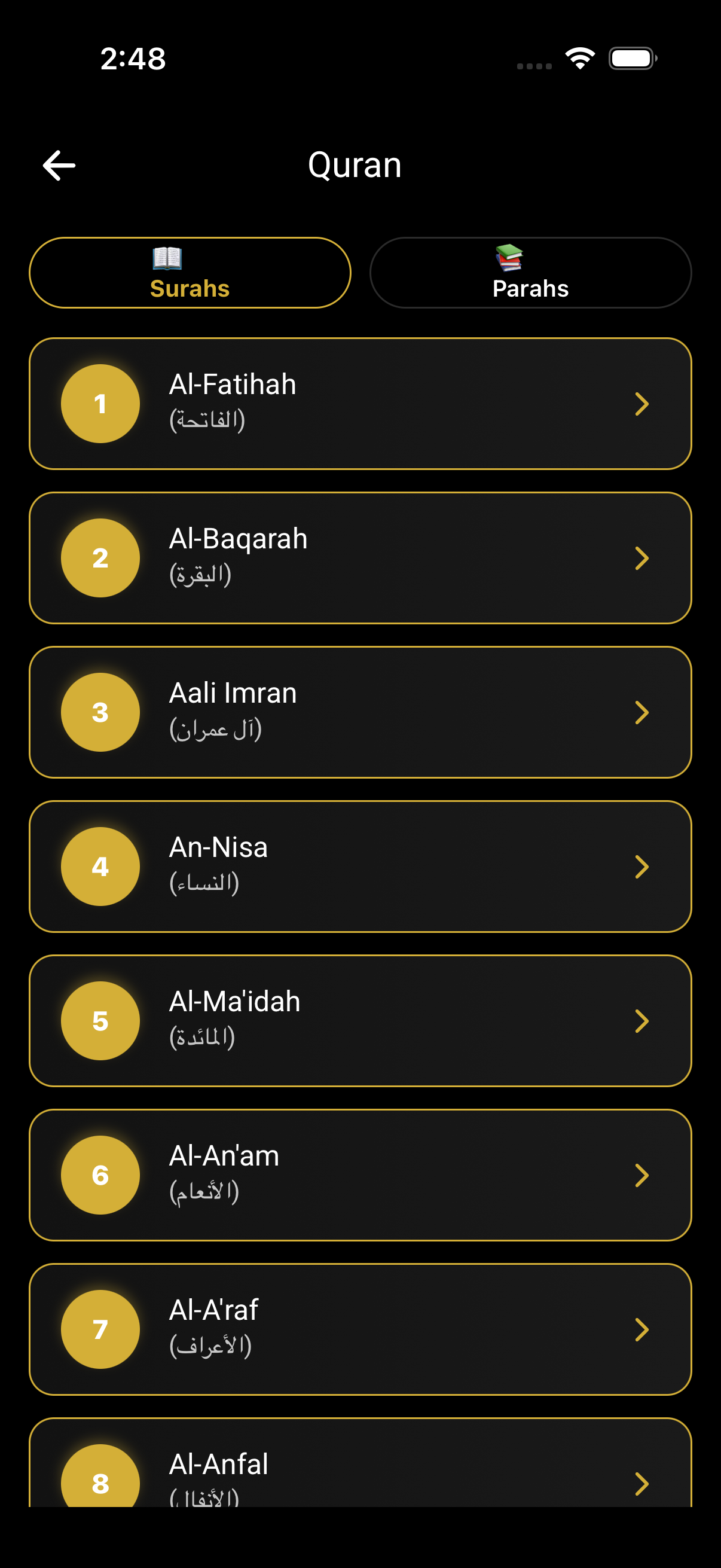 Quran Surah list