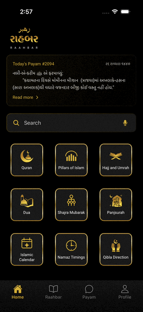 Raahbar app switching seamlessly between dark mode and light mode themes